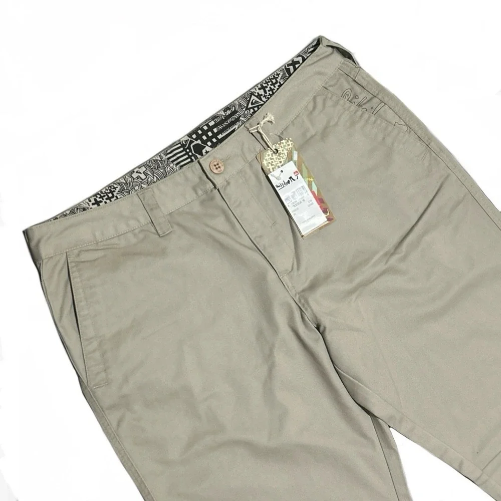 Quiksilver Men's 36 Tan Utility Straight Leg Chinos Pants Pockets Work‎ Casual